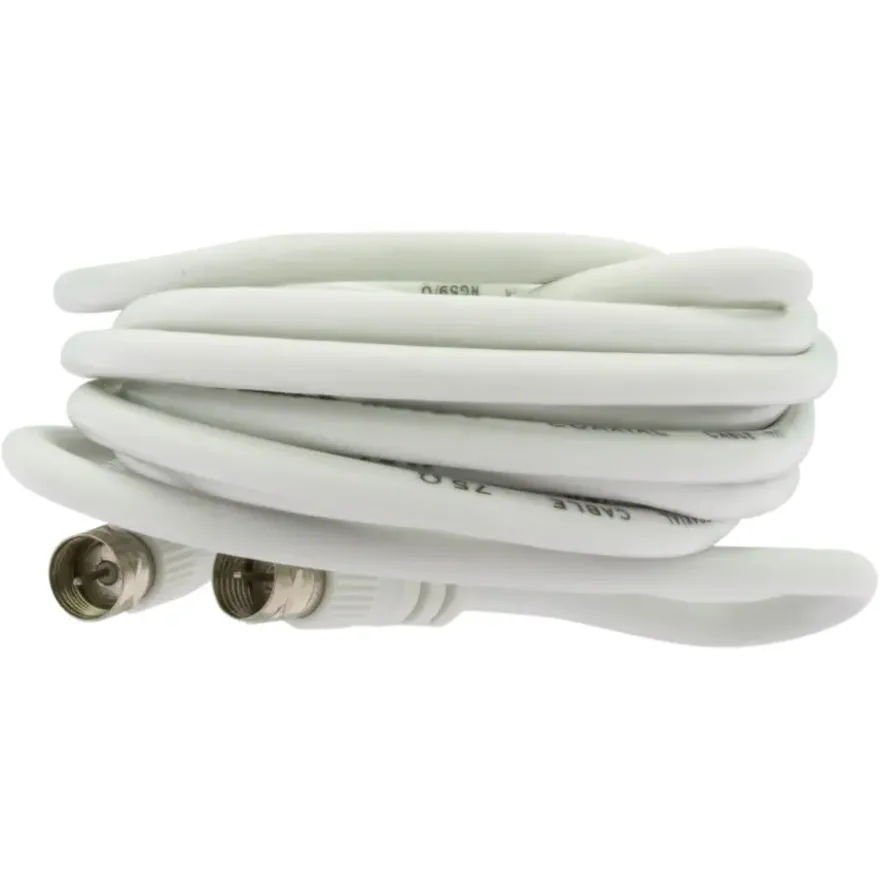 Q-Link coax kabel RG59 met F-connector 5 meter wit