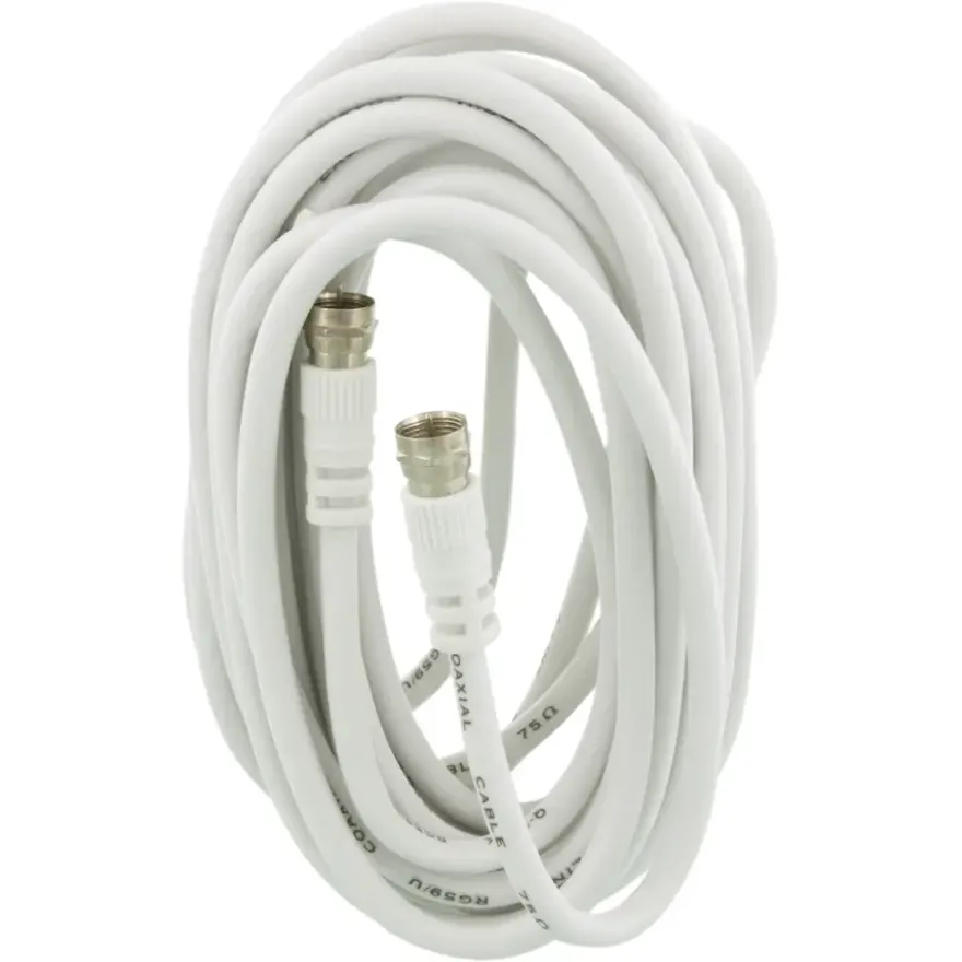Q-Link coax kabel RG59 met F-connector 5 meter wit