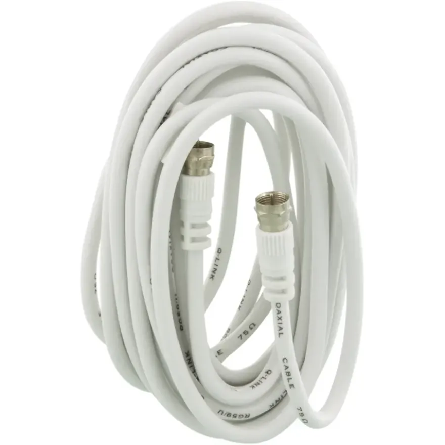 Q-Link coax kabel RG59 met F-connector 5 meter wit
