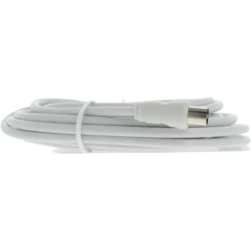 Q-Link coax kabel stekker recht 5 meter wit kabelkeur