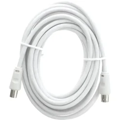 Q-Link coax kabel stekker recht 5 meter wit kabelkeur
