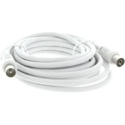 Q-Link coax kabel stekker recht 5 meter wit kabelkeur