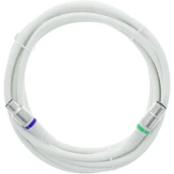 Q-Link coax kabel stekker recht 3 meter wit kabelkeur
