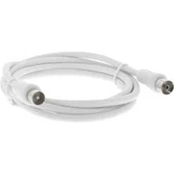 Q-Link coax kabel stekker recht 1.5 meter wit kabelkeur