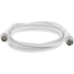 Q-Link coax kabel stekker recht 1.5 meter wit kabelkeur