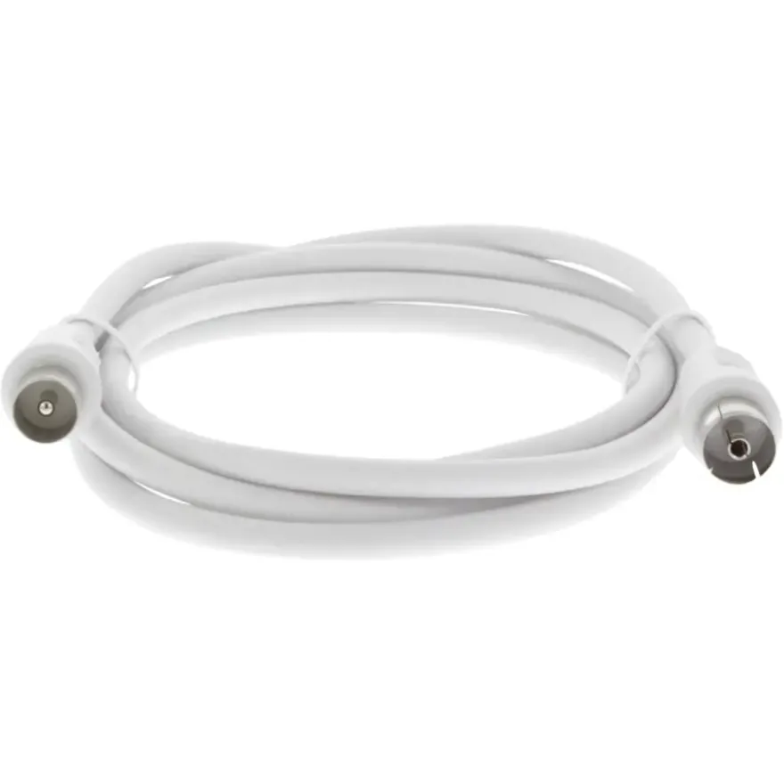 Q-Link coax kabel stekker recht 1.5 meter wit kabelkeur