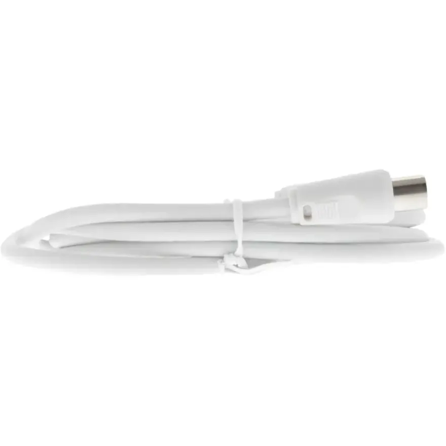 Q-Link coax kabel stekker recht 1.5 meter wit kabelkeur