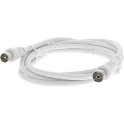 Q-Link coax kabel stekker recht 1.5 meter wit kabelkeur