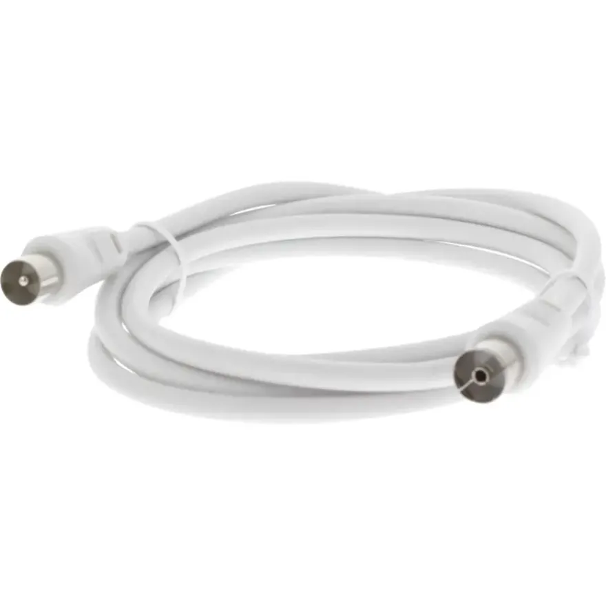 Q-Link coax kabel stekker recht 1.5 meter wit kabelkeur