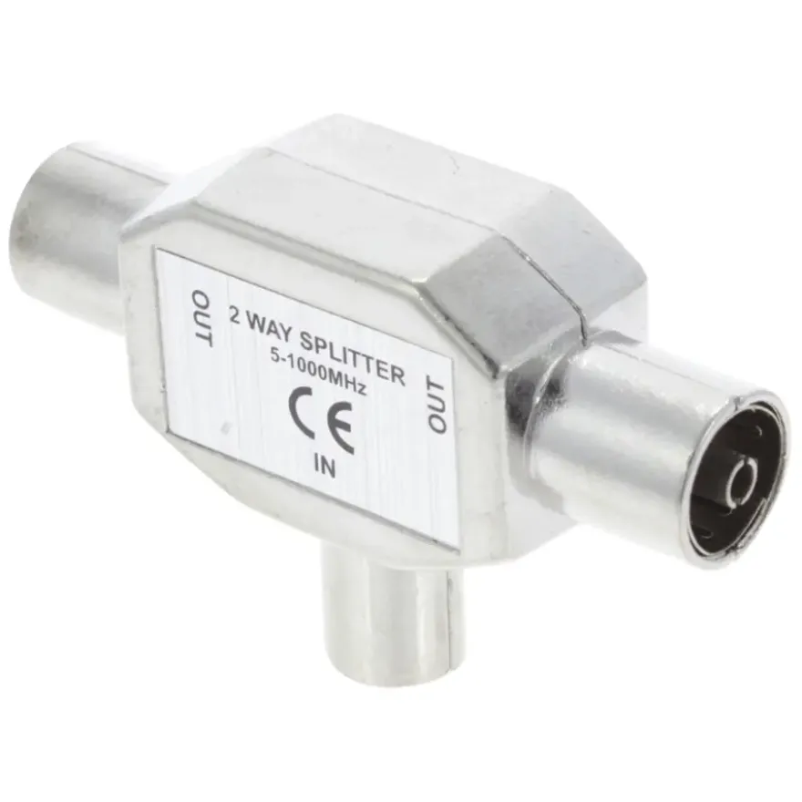 Q-Link coax splitter radio metaal 1 male/2 female