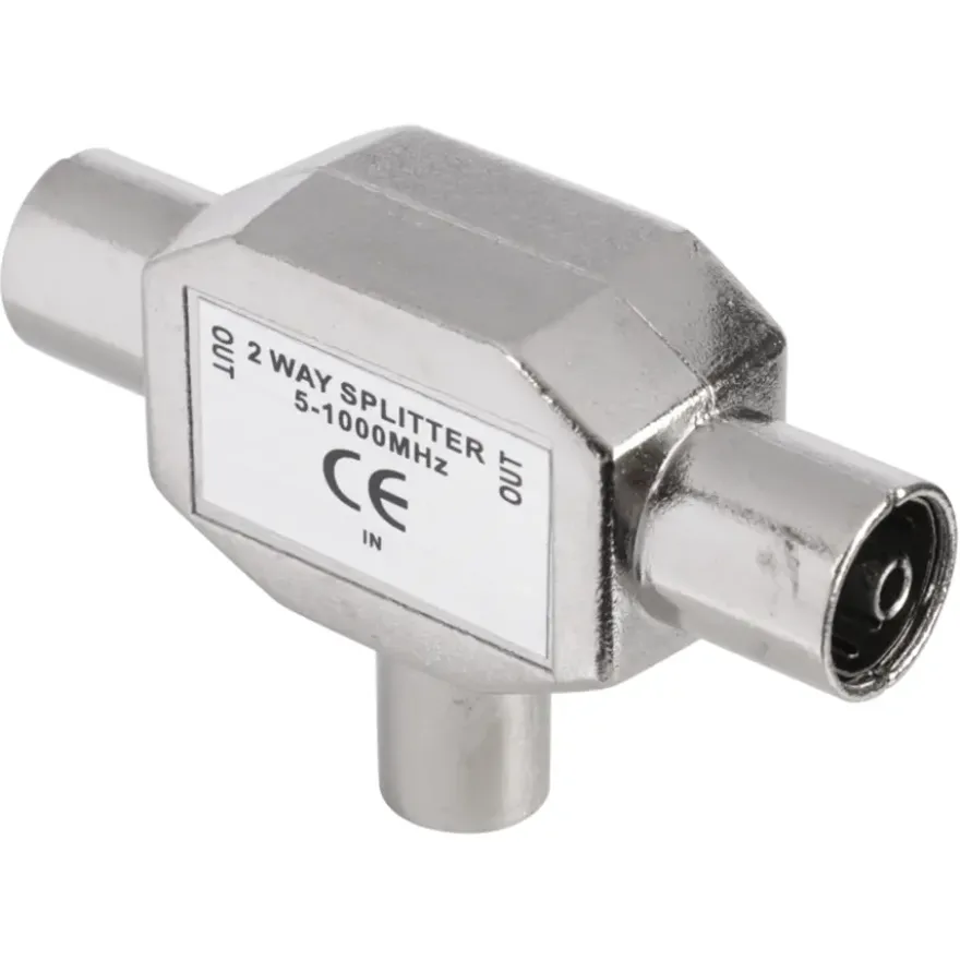 Q-Link coax splitter radio metaal 1 male/2 female