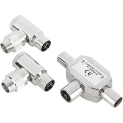 Q-Link coax splitter tv 2 male/female haaks