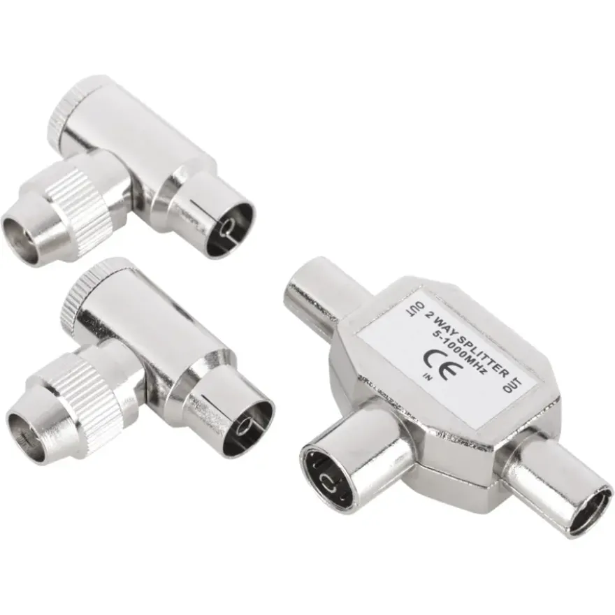 Q-Link coax splitter tv 2 male/female haaks