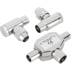 Q-Link coax splitter tv 2 male/female haaks
