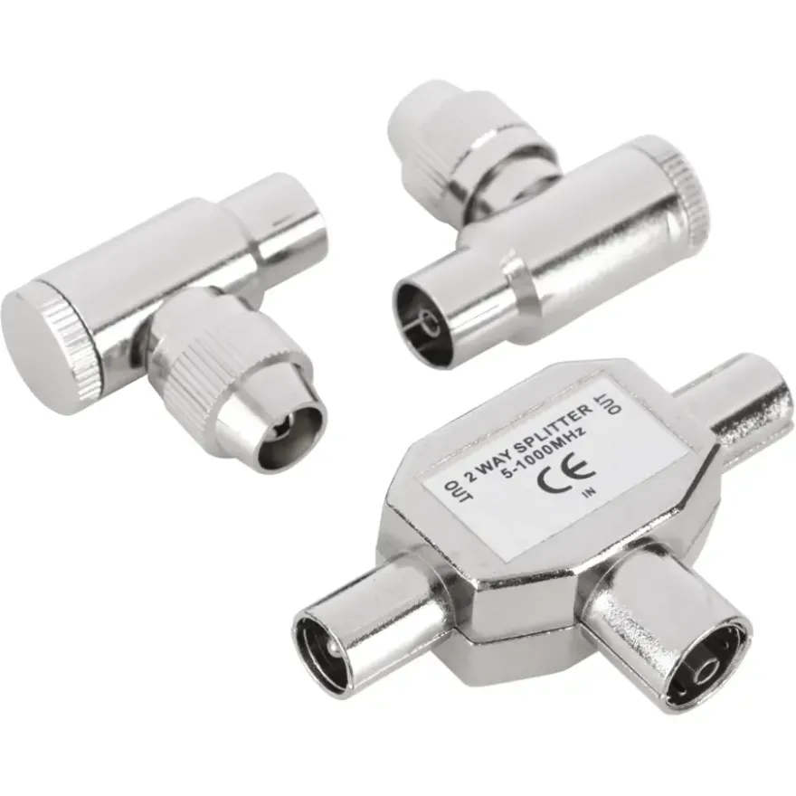 Q-Link coax splitter tv 2 male/female haaks