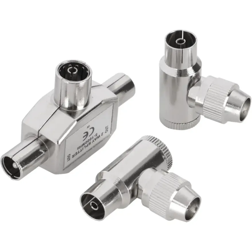 Q-Link coax splitter tv 2 male/female haaks