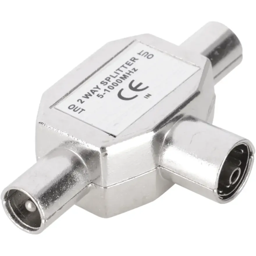 Q-Link coax splitter tv metaal 1 female/2 male