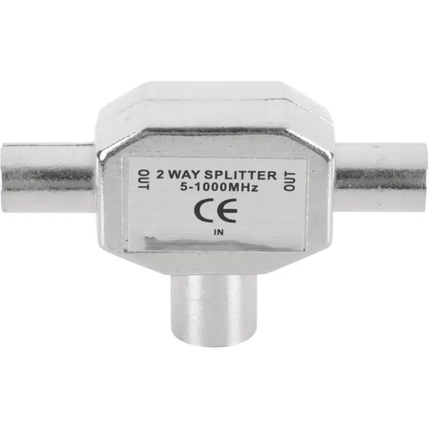 Q-Link coax splitter tv metaal 1 female/2 male