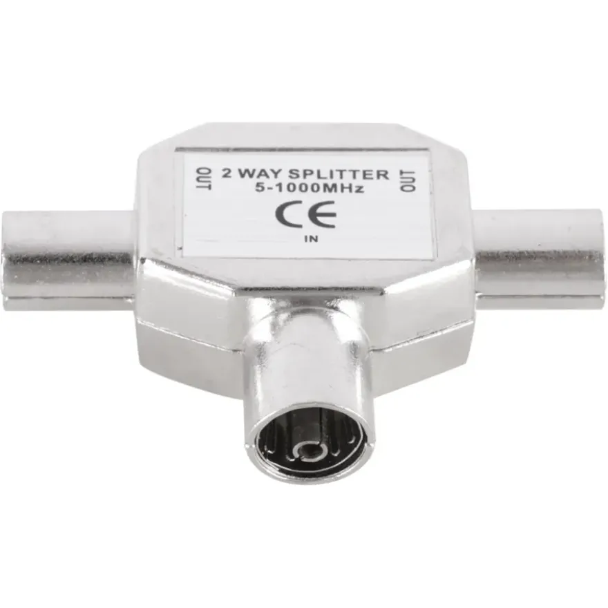 Q-Link coax splitter tv metaal 1 female/2 male