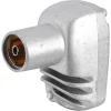 Q-Link coax stekker metaal haaks female kabelkeur
