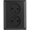Q-Link Inbouw Dubbel Stopcontact Zwart