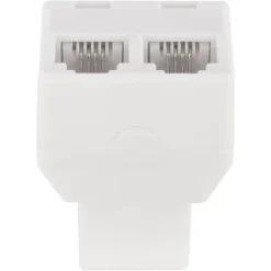 Q-Link telefoon split module RJ11 4 polig 1 female/2female wit