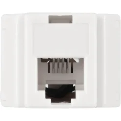 Q-Link telefoon split module RJ11 4 polig 1 female/2female wit