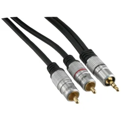 Q-Link tulp/stereo kabel 2RCA/ST 3.5 mm 2 meter zwart