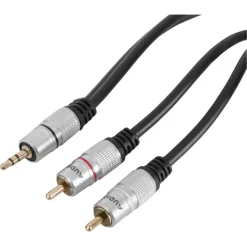 Q-Link tulp/stereo kabel 2RCA/ST3.5mm 2 meter zwart