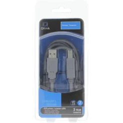 Q-Link USB kabel 2.0 printer/scanner 2 meter grijs