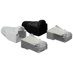 Q-Link UTP connector 4x/kap RJ45 2x zwart wit 8 stuks