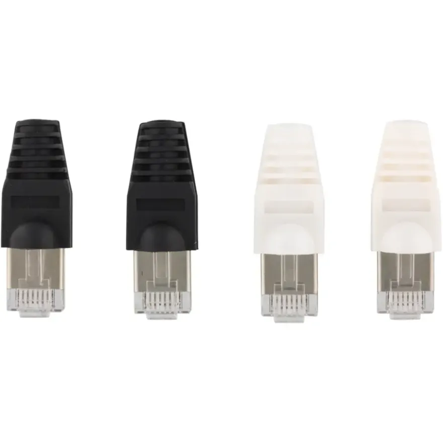Q-Link UTP connector 4x/kap RJ45 2x zwart wit 8 stuks