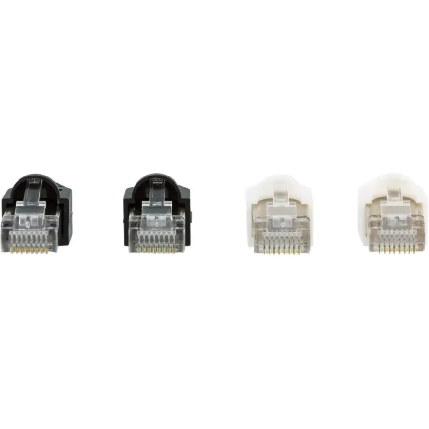 Q-Link UTP connector 4x/kap RJ45 2x zwart wit 8 stuks