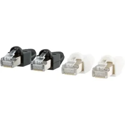 Q-Link UTP connector 4x/kap RJ45 2x zwart wit 8 stuks