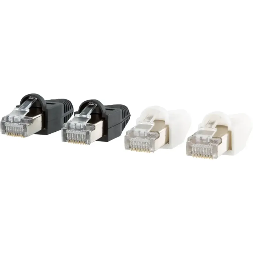 Q-Link UTP connector 4x/kap RJ45 2x zwart wit 8 stuks