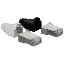 Q-Link UTP connector 4x/kap RJ45 2x zwart wit 8 stuks