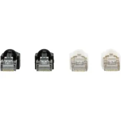 Q-Link UTP connector 4x/kap RJ45 2x zwart wit 8 stuks