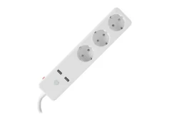 Qnect Wifi Stekkerdoos 3-voudig Wit 2X USB 1,5 M Snoer EU TYPE NL/ BE