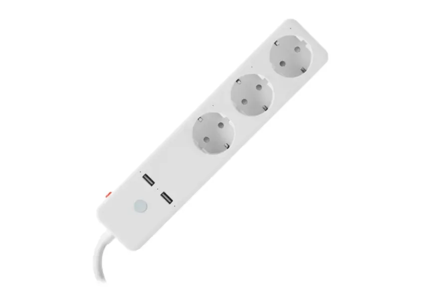 Qnect Wifi Stekkerdoos 3-voudig Wit 2X USB 1,5 M Snoer EU TYPE NL/ BE