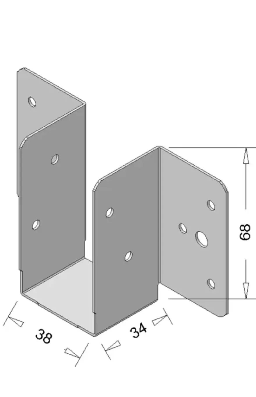 Regeldrager 38x34x68 mm verzinkt
