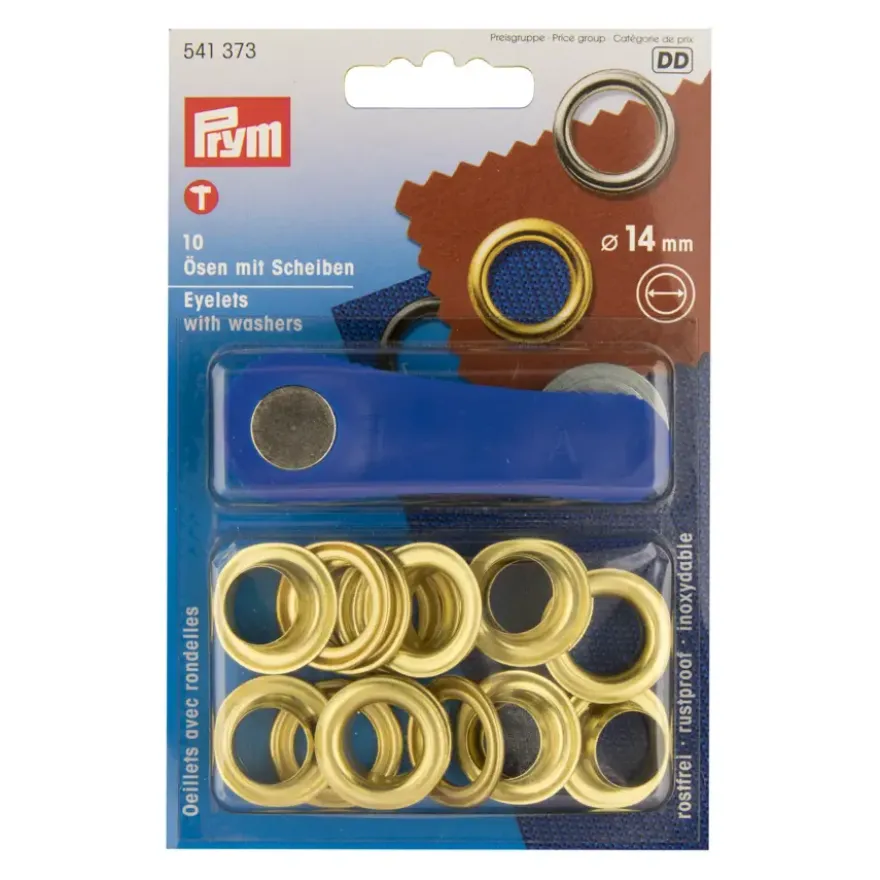 Ringen 14mm messing 10 stuks