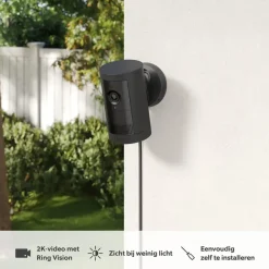 Ring Outdoor Camera Plus Plug-in Zwart 2K