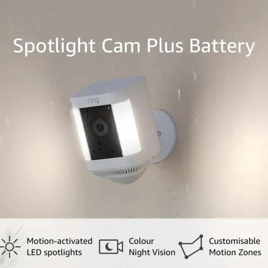 Ring Spotlight Camera Plus Plug-in Zwart