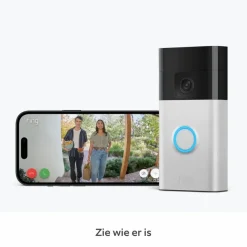 Ring Video Deurbel Satijn Nikkel met Chime Bundel