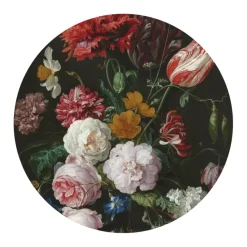 Ronde muursticker Nicky flowers (dessin 119180)