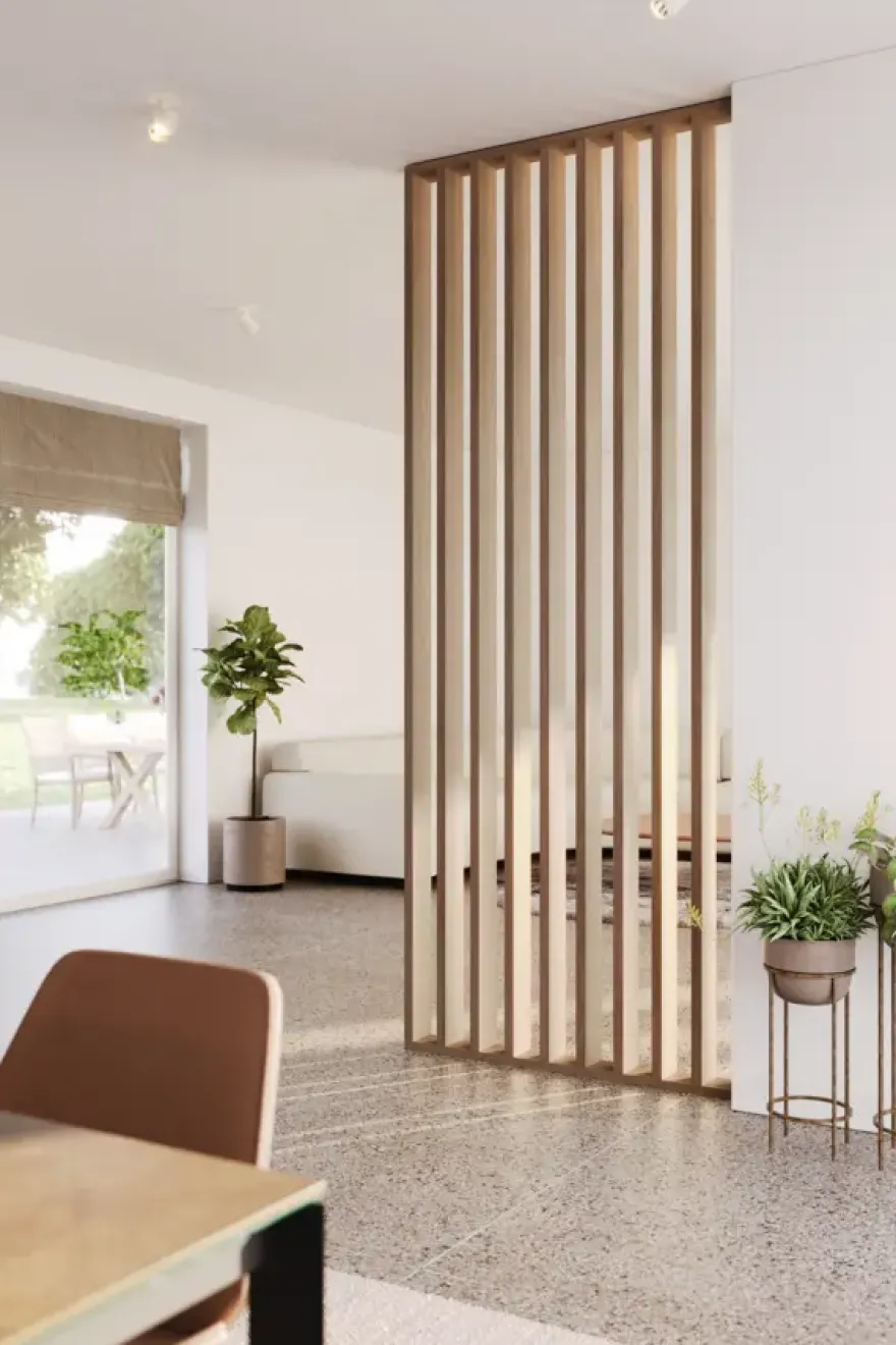 Roomdivider complete set bruin eiken 260x100 cm