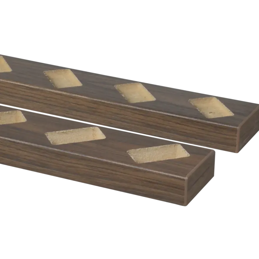 Roomdivider profiel schuin 45° walnoot 2 stuks