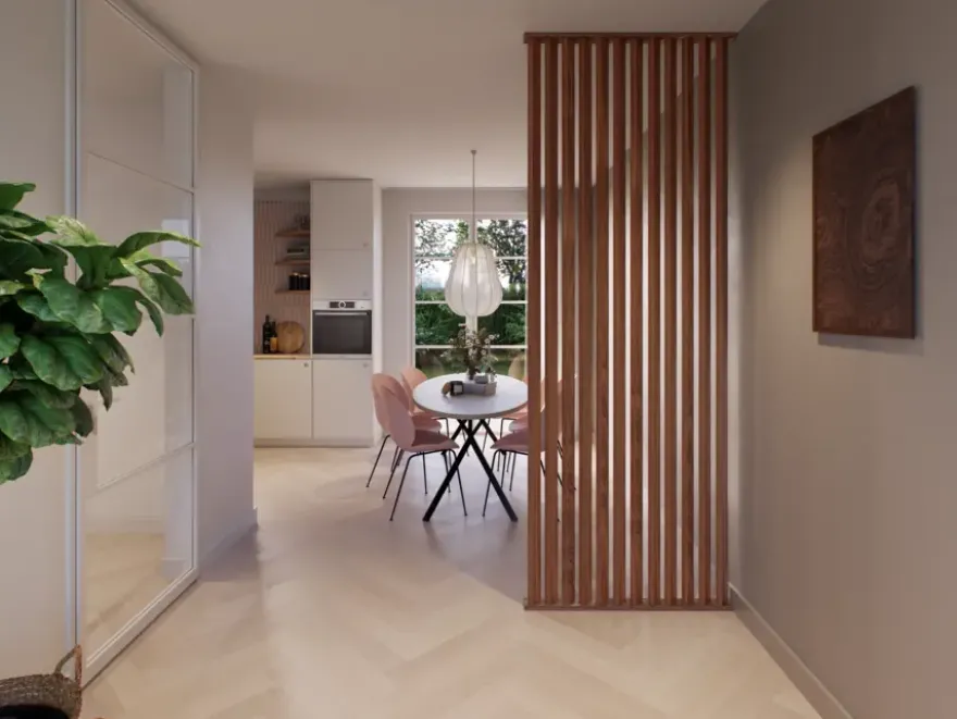 Roomdivider profiel schuin 45° walnoot 2 stuks