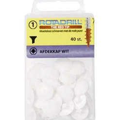 Rotadrill afdekkap schroef universeel PZ3 wit 40 stuks