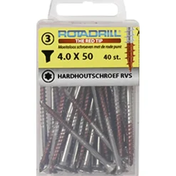 ROTADRILL hardhoutschroef rvs 4,0x50 mm (42 stuks)